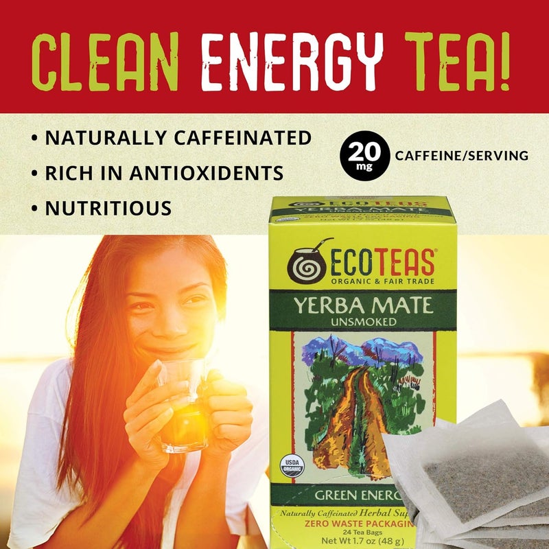 ECOTEAS Organic Yerba Mate Unsmoked Tea Bags - Image 5
